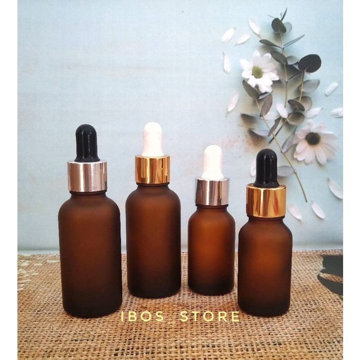 Botol Serum Kaca Amber Frosted 15ml/30ml