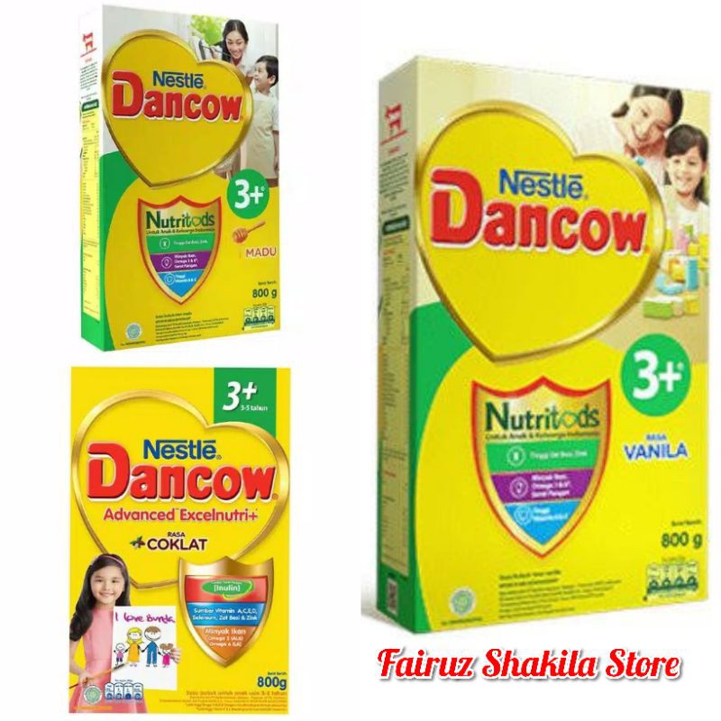 

Susu Dancow 3+ ( 3- 5 Tahun ) Rasa Vanila , Madu Dan Coklat 800gr