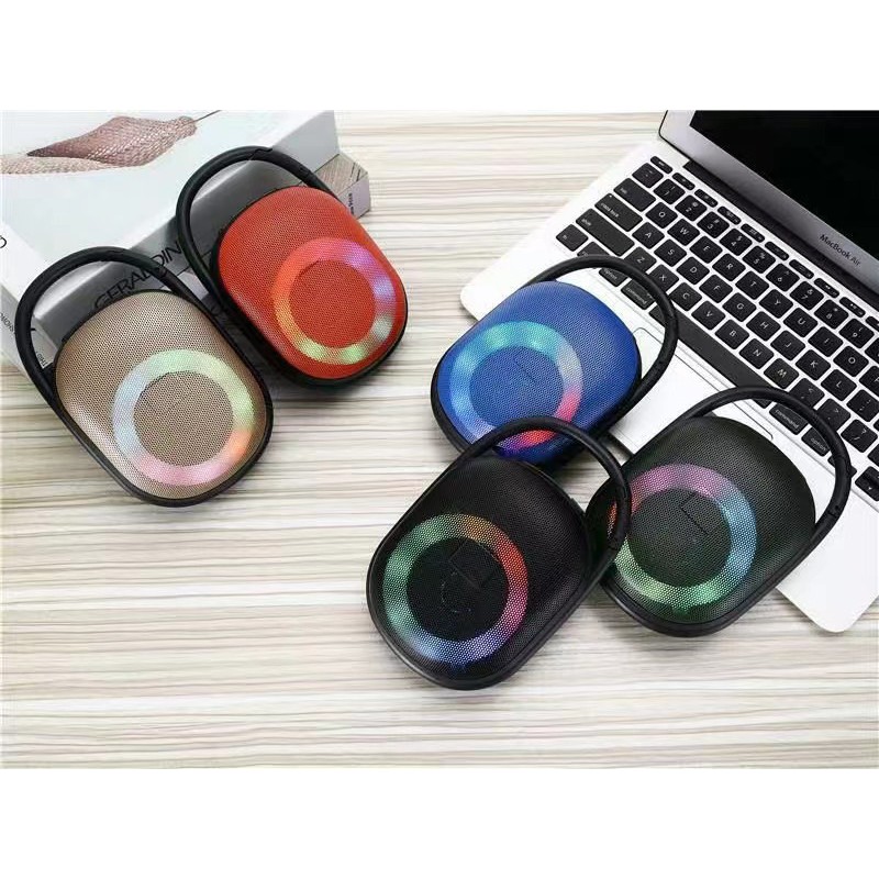 Speaker Bluetooth LED KIMISO CLIP 5 + RGB Portable Speker CLIP5 Wireless TWS 2 in 1