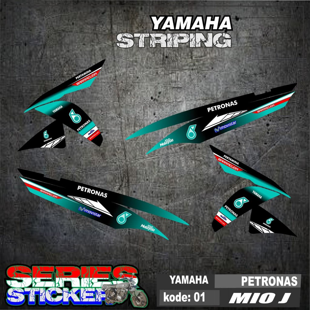 (cod) Striping MIO J - Sticker List YAMAHA MIO J (01) Variasi Petronas