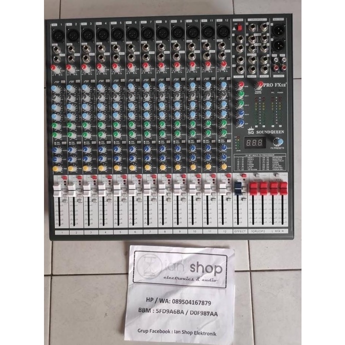Mixer Audio Soundqueen Pro Fx12 12 Channel 256 Efek Reverb