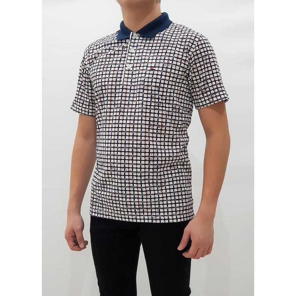 Miller Neuman - 400 | Kaos Krah Fashion Pria/Bapak Dewasa 100% Katun - Navy, L