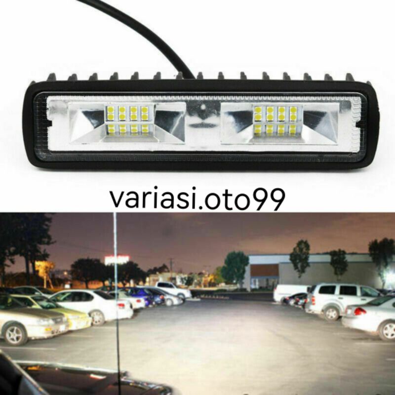 Lampu Tembak Sorot LED 16 Titik Mata CWL 48 Watt Cree 48W Lampu Motor Mobil Bahan Aluminum 12V&amp;24V Work Light Bar 48W