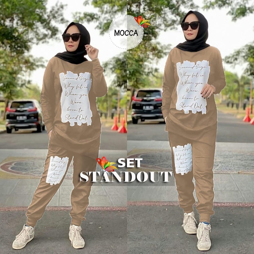 SET STANDOUT FASHION PAKAIAN WANITA SETELAN BABYTERRY JCHM