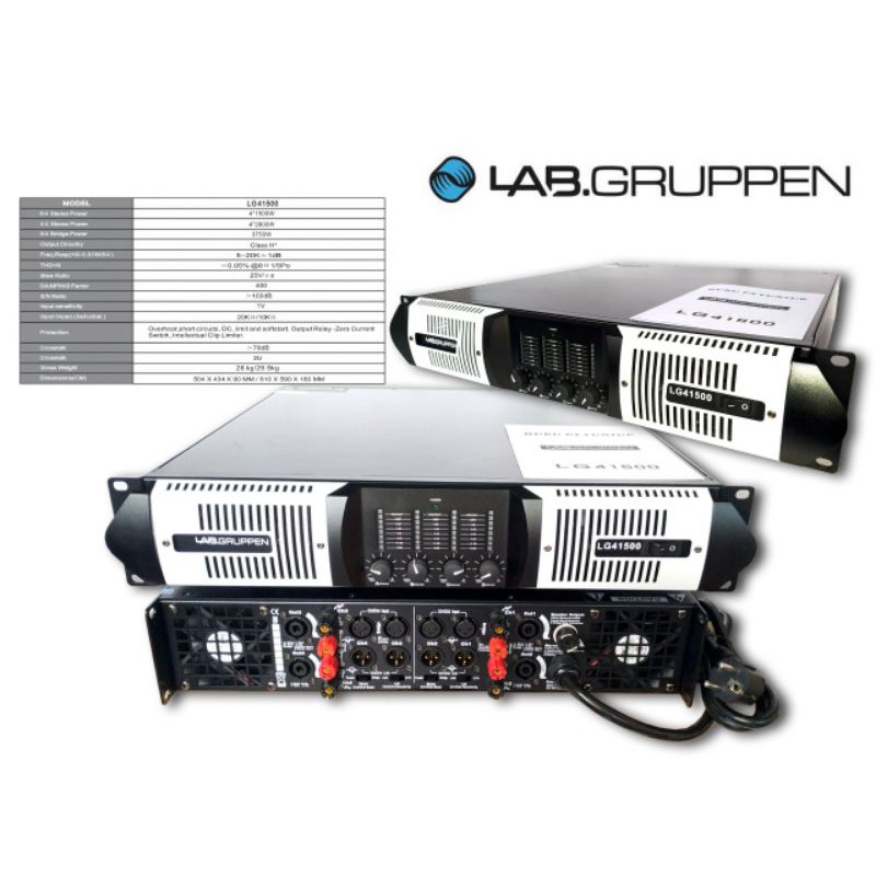 POWER AMPLI 4 CHANNEL LAB GRUPPEN LG 41500 KUITAS BAGUS