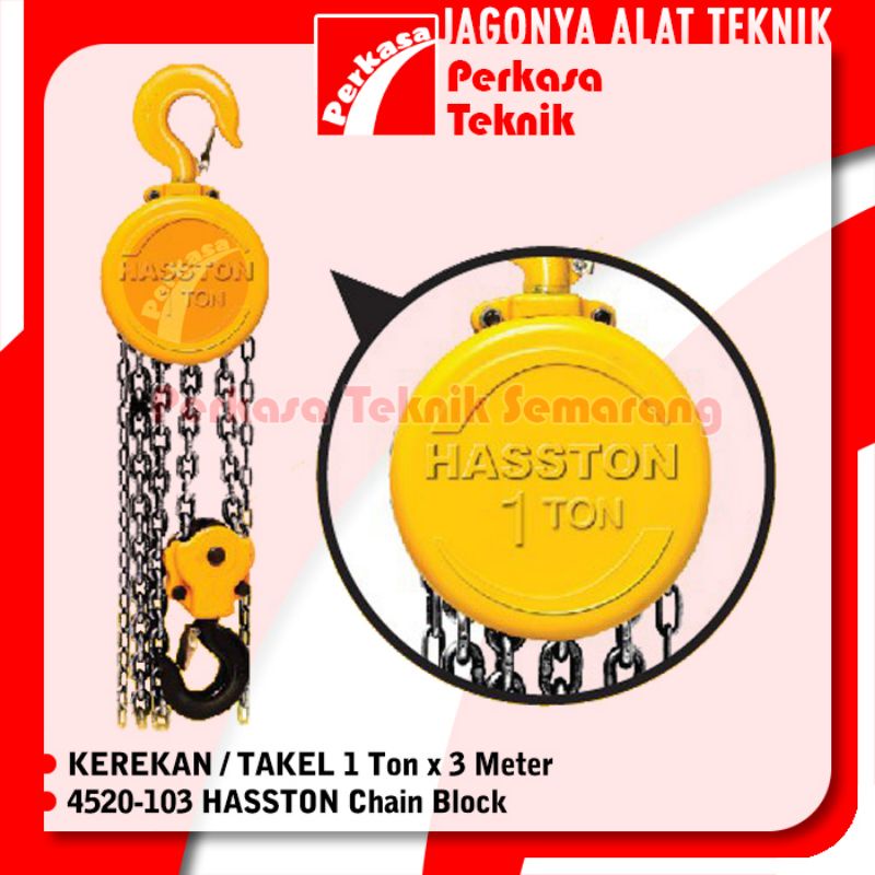HASSTON PROHEX 4520-103 Chain Block / Takel 1 Ton X 3 Meter