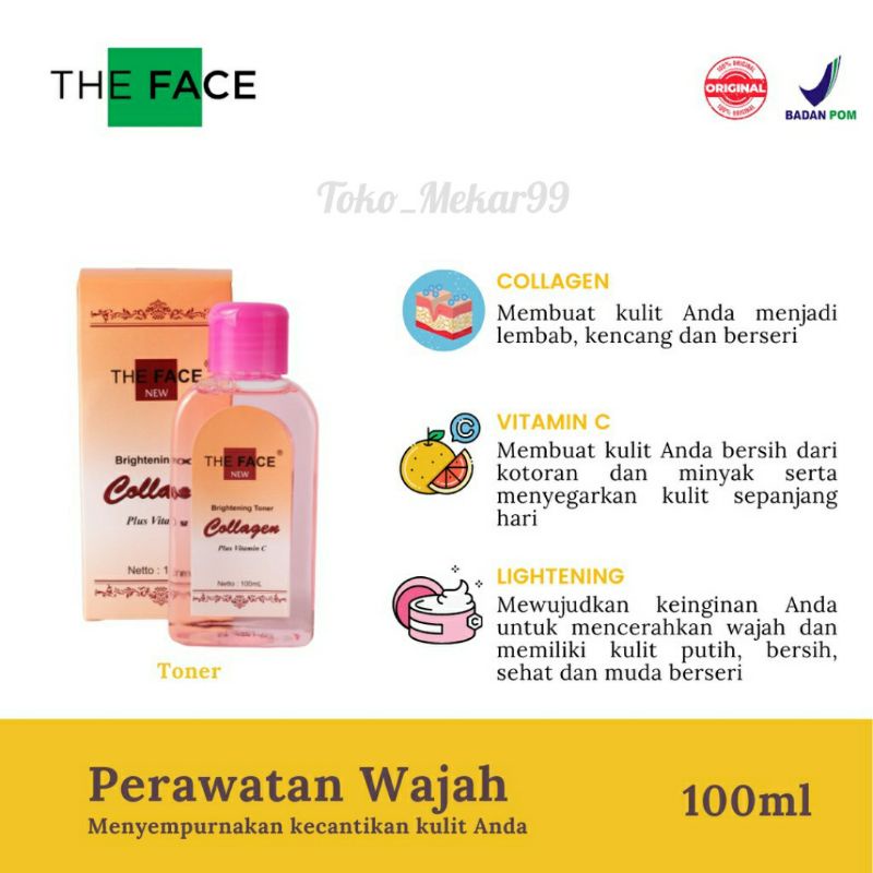 THE FACE TONER COLLAGEN 125ML BPOM RESMI