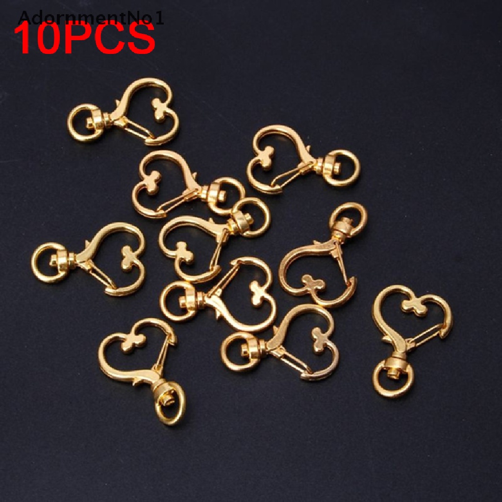 (AdornmentNo1) 10pcs Gantungan Kunci Bentuk Hati Hollow DIY