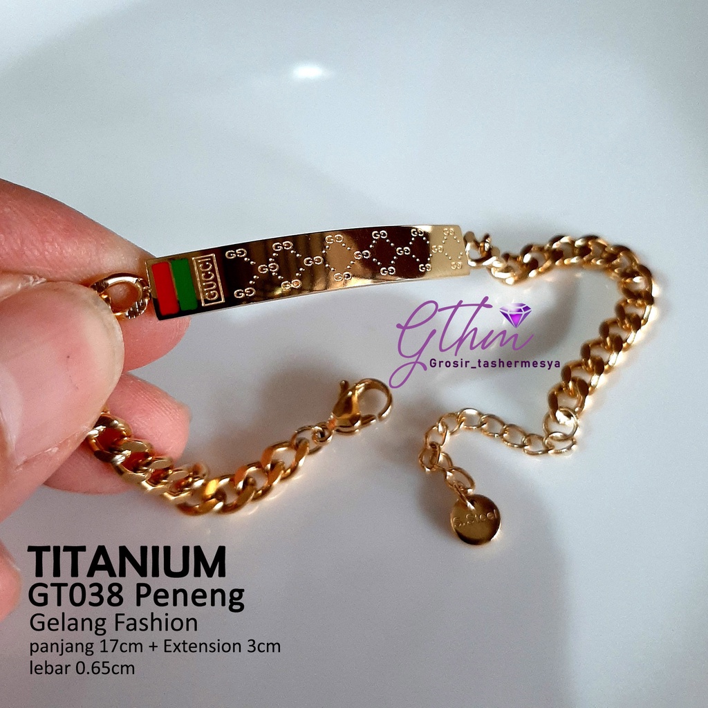 Gelang Titanium Peneng Branded GC Keren Mewah Fashionable Stylish Perhiasan Import GT038 GTHM