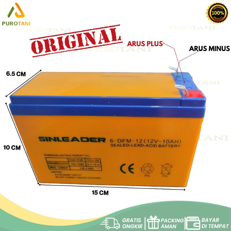 Sinleader ERALITE Accu Aki Baterai Kering Battery Ups Prolink APC  Sprayer 12V 10Ah