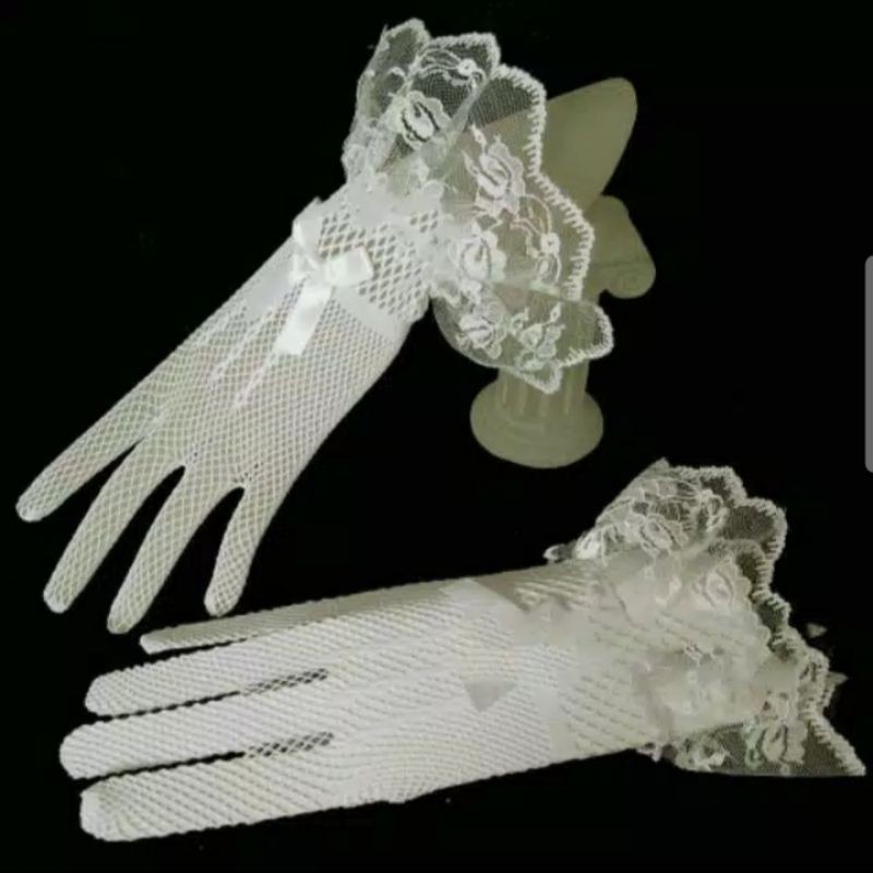 Sarung Tangan Jala Pengantin Pendek- Gloves Pesta wedding