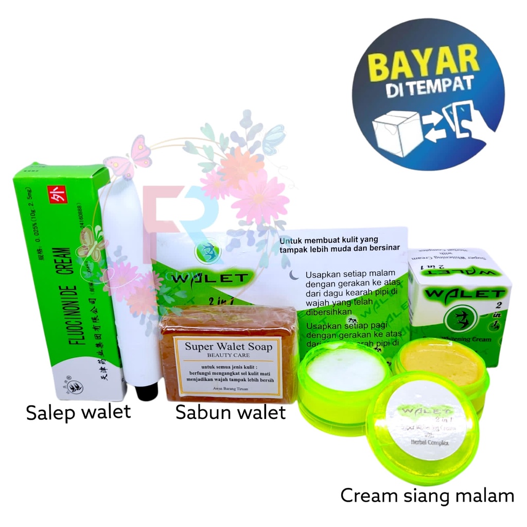 Paket Cream Susun Walet Siang Malam 4in1 + Salep Anti Iritasi walet + sabun Walet Original BPOM - Kr