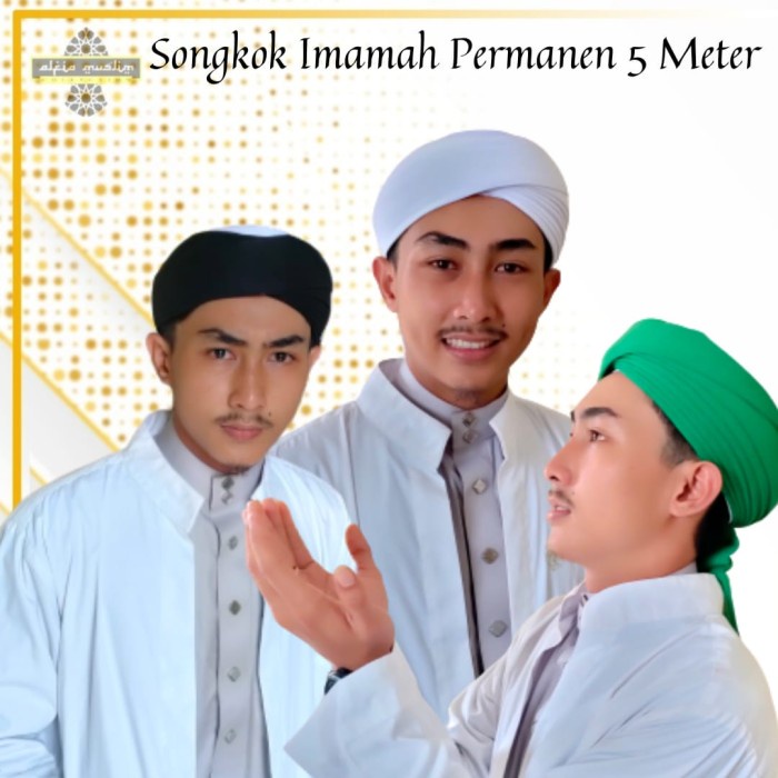 Sorban Sorban Imamah permanen Rida Panjang 5 Meter - 2, Putih(U1K9) Sorban Premium Sorban Kashmiri S