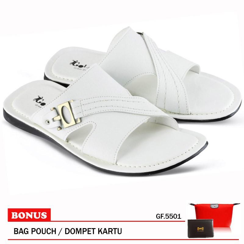 Golfer Sandal Casual Pria GF 5501 White