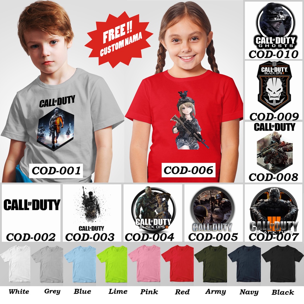 [FREE NAMA!!] Kaos Anak &amp; Family Call of Duty / COD 100% COTTON PREMIUM