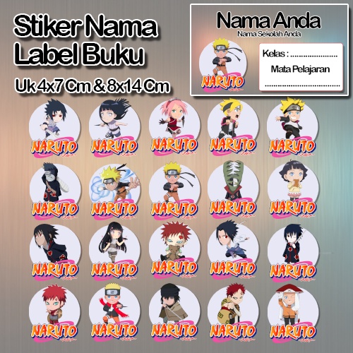 

Stiker naruto sasuke kakasi gara boruto animasi anime kartun Karakter Lucu Custom Lebel Nama cromo murah 20 Varian berbeda Sticker Pelajaran Mapel buku anak sekolah No 14