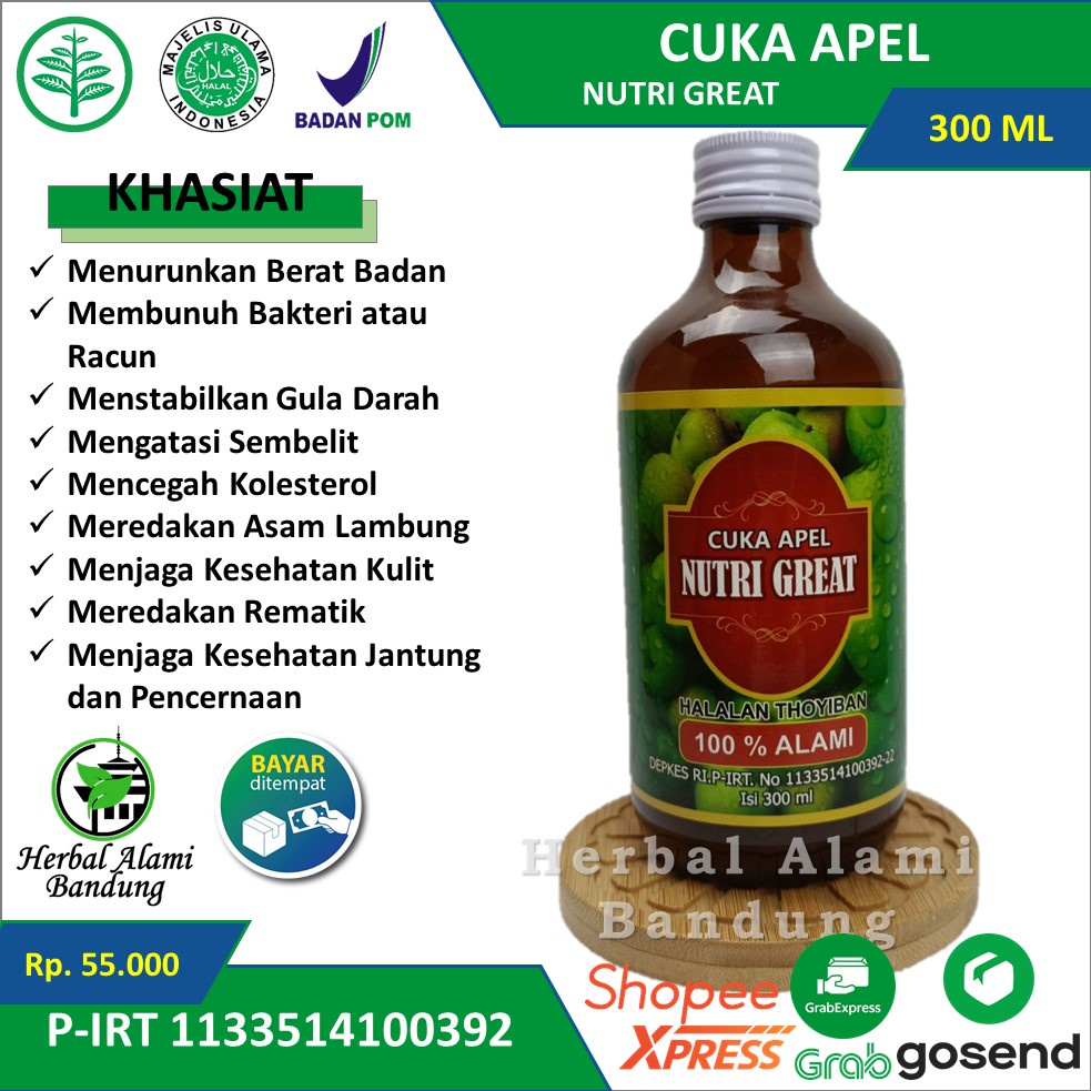 

Cuka Apel Original 300ml ( Nutri Great, Moornie, Tahesta )