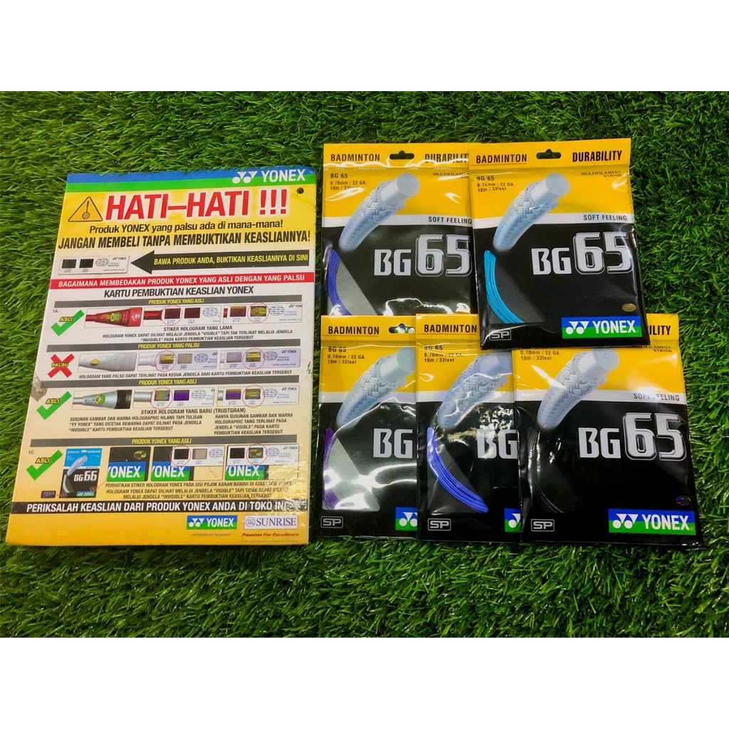 SENAR RAKET BADMINTON YONEX BG 65 ORIGINAL