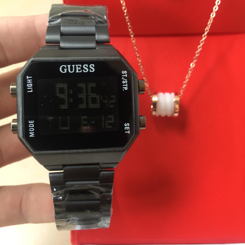 JAM TANGAN WANITA GUESS DIGITAL FREE KALUNG