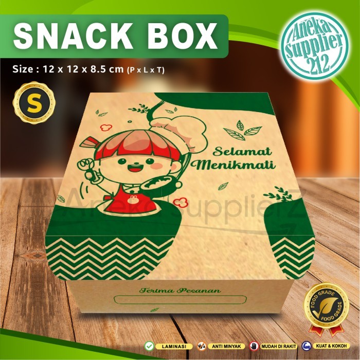 

Dus Snack - Snack Box - Box Kue - CSMT- S - 12x12x8,5 (20 Pcs)