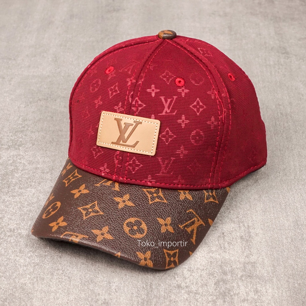 Topi LV Monogram Baseball Pria Import Mirror Original