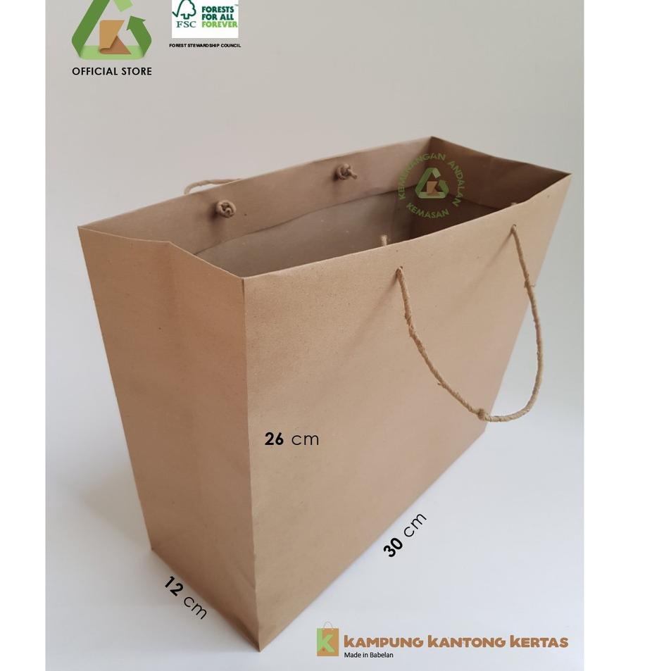 

Bayar Di Tempat IVQFC Paper Bag Kraft/ Kantong Kertas Coklat 26cm x 30cm x 12cm 91 Ready Stock