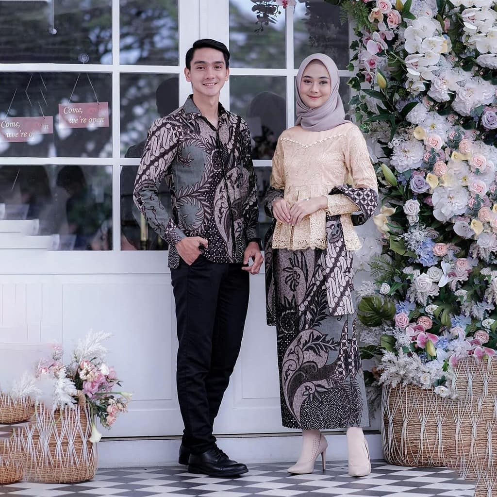 KHANSABATIK [ADA JUMBO] TERMURAH! BATIK KEBAYA COUPLE PASANGAN ADIVA BROKAT Kebaya Tunangan Lamaran Modern