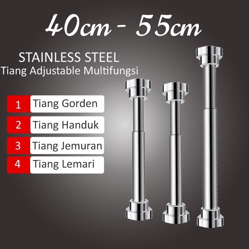 Tiang Fleksibel Stainless steel / tongkat fleksibel stainles/ pipa tongkat tiang fleksibel/ Tiang Hordeng Fleksibel Besi Gorden Pipa Gantungan Kamar Mandi Lemari Gawang Baju Tiang gorden fleksibel Tirai kamar mandi Tirai Kamar Mandi Anti Air
