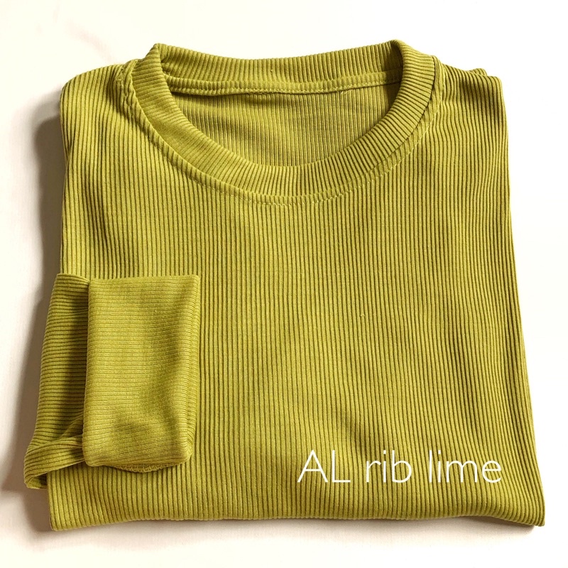 knit lengan panjang KALLYOUTFIT-AL RIB LIME