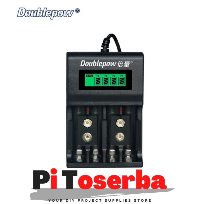 DOUBLEPOW Charger Cas Baterai AA 1.2V &amp; 9V NI-MH NI-CD Lithium DP-UK95