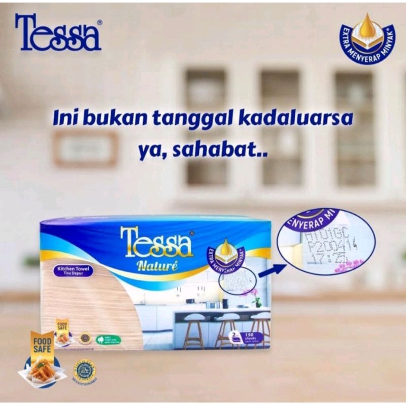 TISSUE TESSA KITCHEN TOWEL 150 SHEET NATURE UNBLEACHED TISU DAPUR