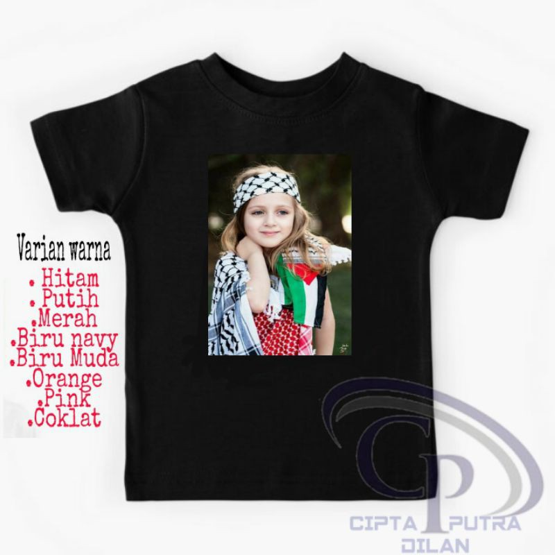 Kaos Baju Anak/Kaos Palestina/Palestine/Falestine/Kaos Anak Perempuan/Anak Laki laki/Kaos Anak Cewek