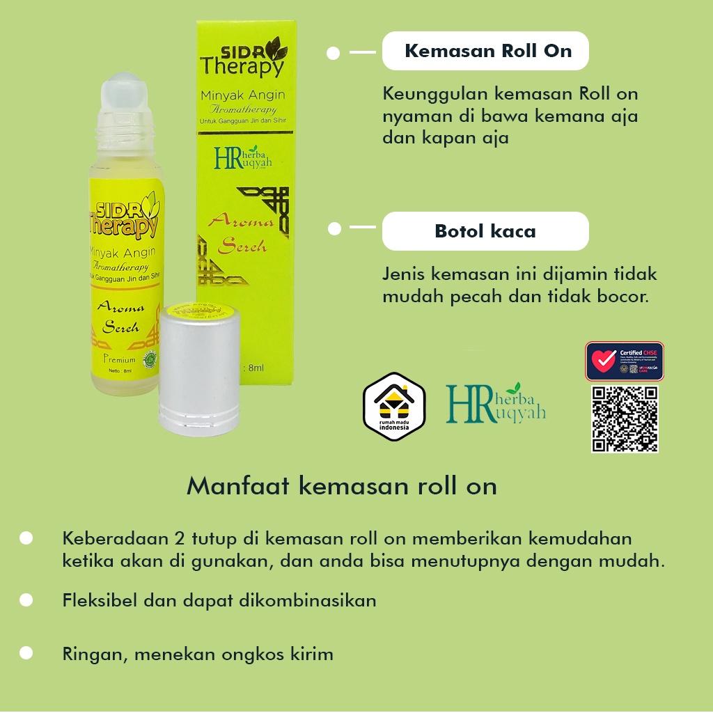 Sidr care Minyak Bidara Fesh Care |  Sidr Aromatheraphy Sereh | Fresh Care Roll 10 ml Herbal