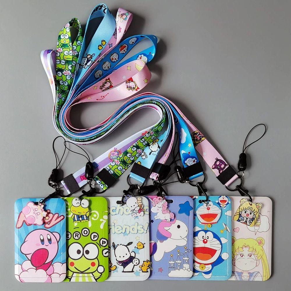 [Elegan] Id Card Holders Doraemon Perlengkapan Sekolah Lengan Kartu Lanyard Tali Leher Kunci Lanyard Bus Card Case