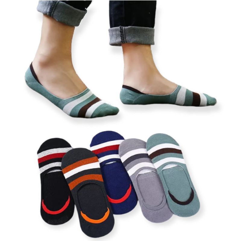 Hidden socks Stripes / kaos kaki invisible / kaos kaki pendek pria wanita dewasa kaos kaki balet Motif Garis