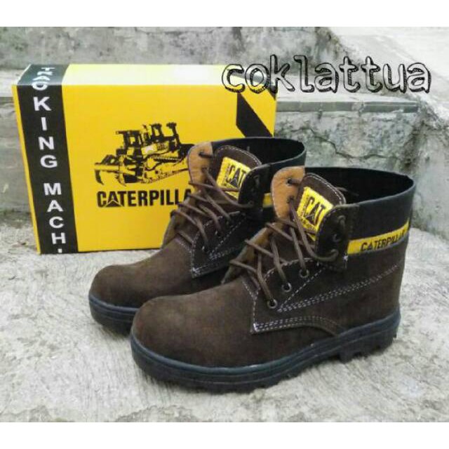 [ BISA COD ] Sepatu Safety Boots Pria Caterpillar Steel Toe Ujung Besi Terlaris Murah