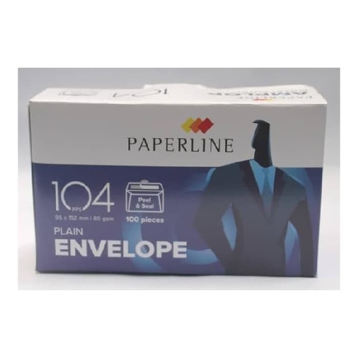 Amplop putih Polos pendek Paperline Envelope 104 Lem / berperekat - 1 pack