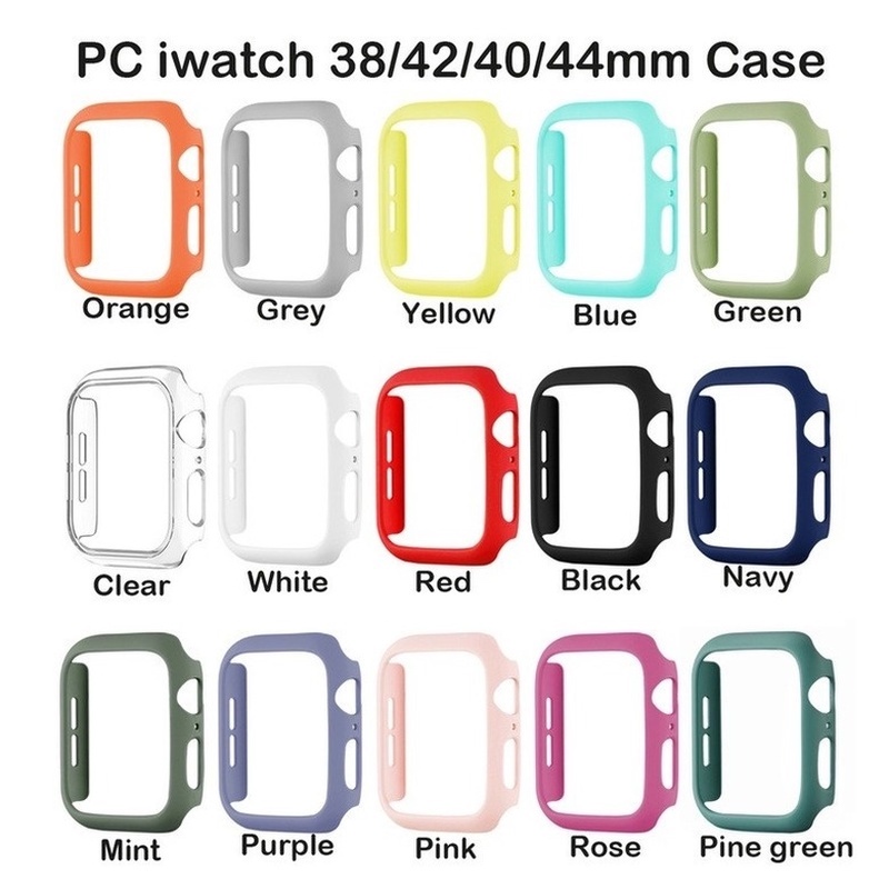 Permen PC cover Untuk For Apple watch Series7 6 SE 5 4 3 Warna-Warni 45MM 41mmcase Pelindung iWatch Bingkai Ultra-Tipis slim fit