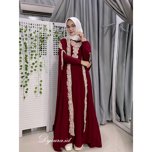 (READY LANGSUNG KIRIM) KAFTAN MUSLIM ORIGINAL TERBARU MAHERA SELENA PESTA BY MAKARIM