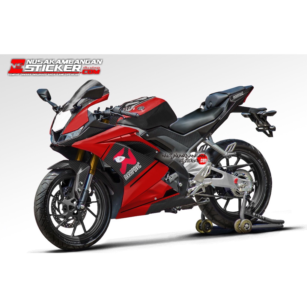 Stiker R15 V3 Hitam Merah