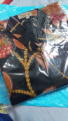 Baju Batik Pria Blarak Motif Rawa Hitam