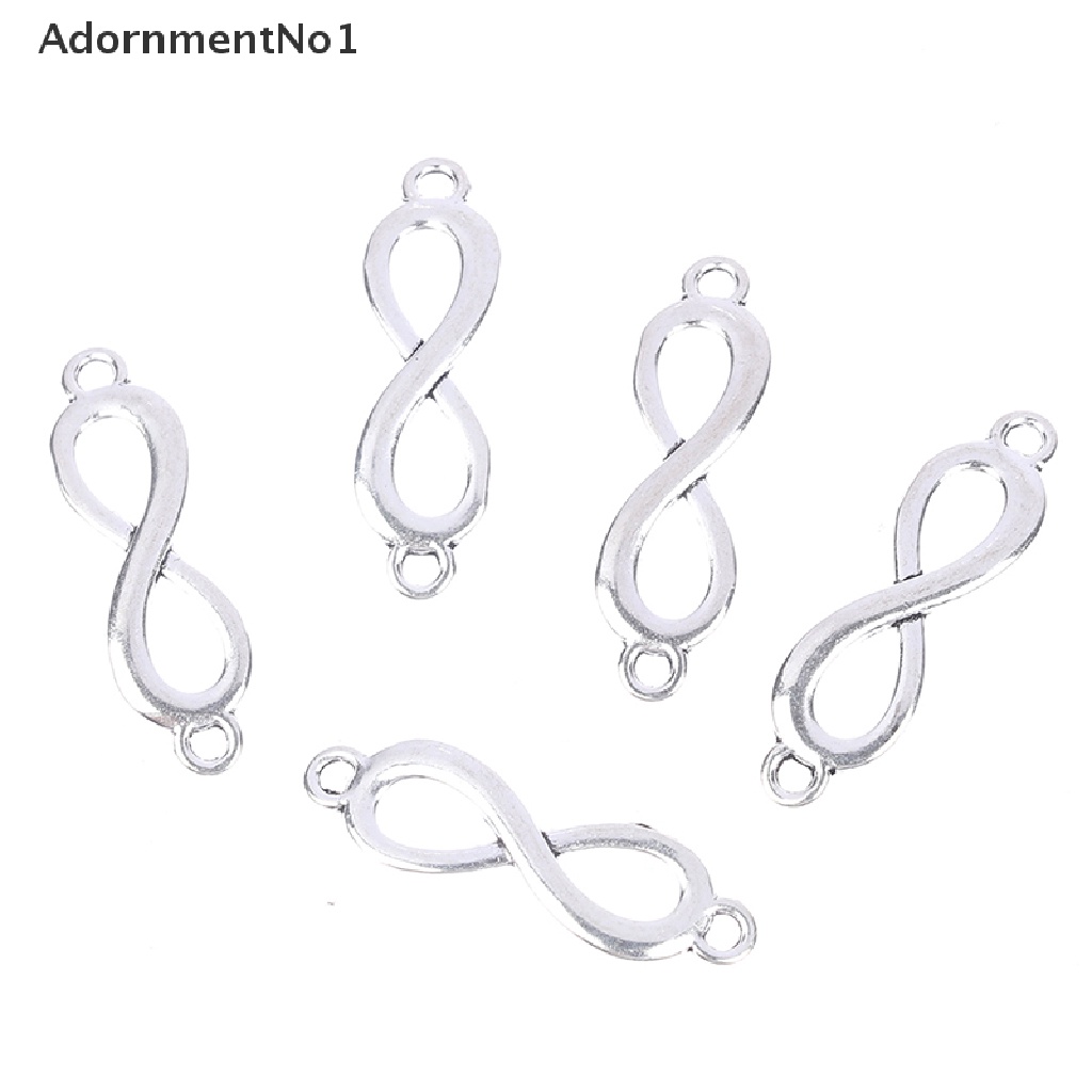 (AdornmentNo1) 20pcs Charms Link Simbol Infinity Warna Silver DIY