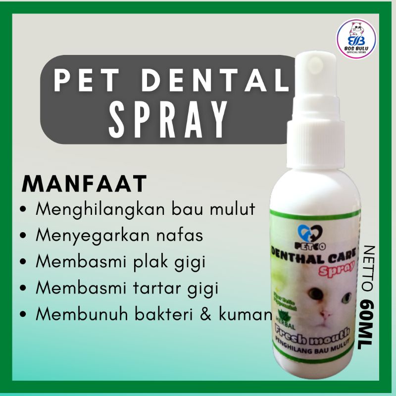 pet dental spray penghilang bau mulut kucing 60ml