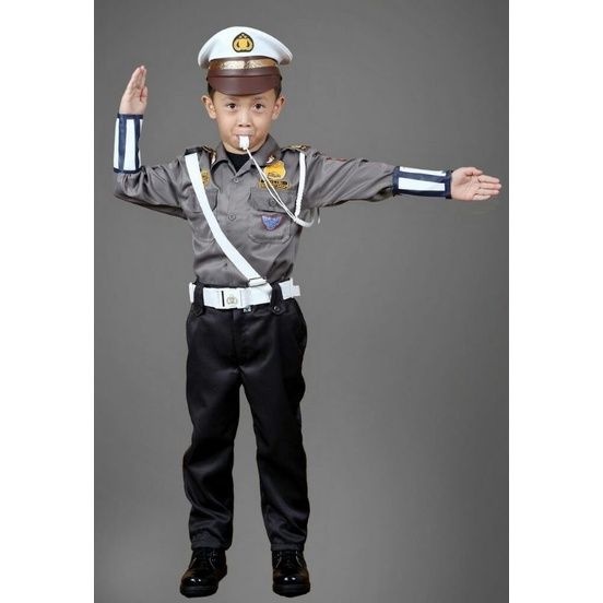 baju polisi anak paket komplit