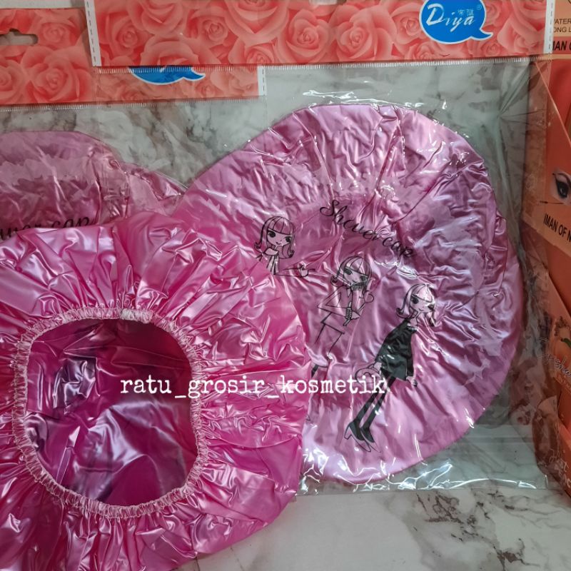 PROMO ECER!!!SHOWER CAP KARAKTER PENUTUP RAMBUT WATERPROOF