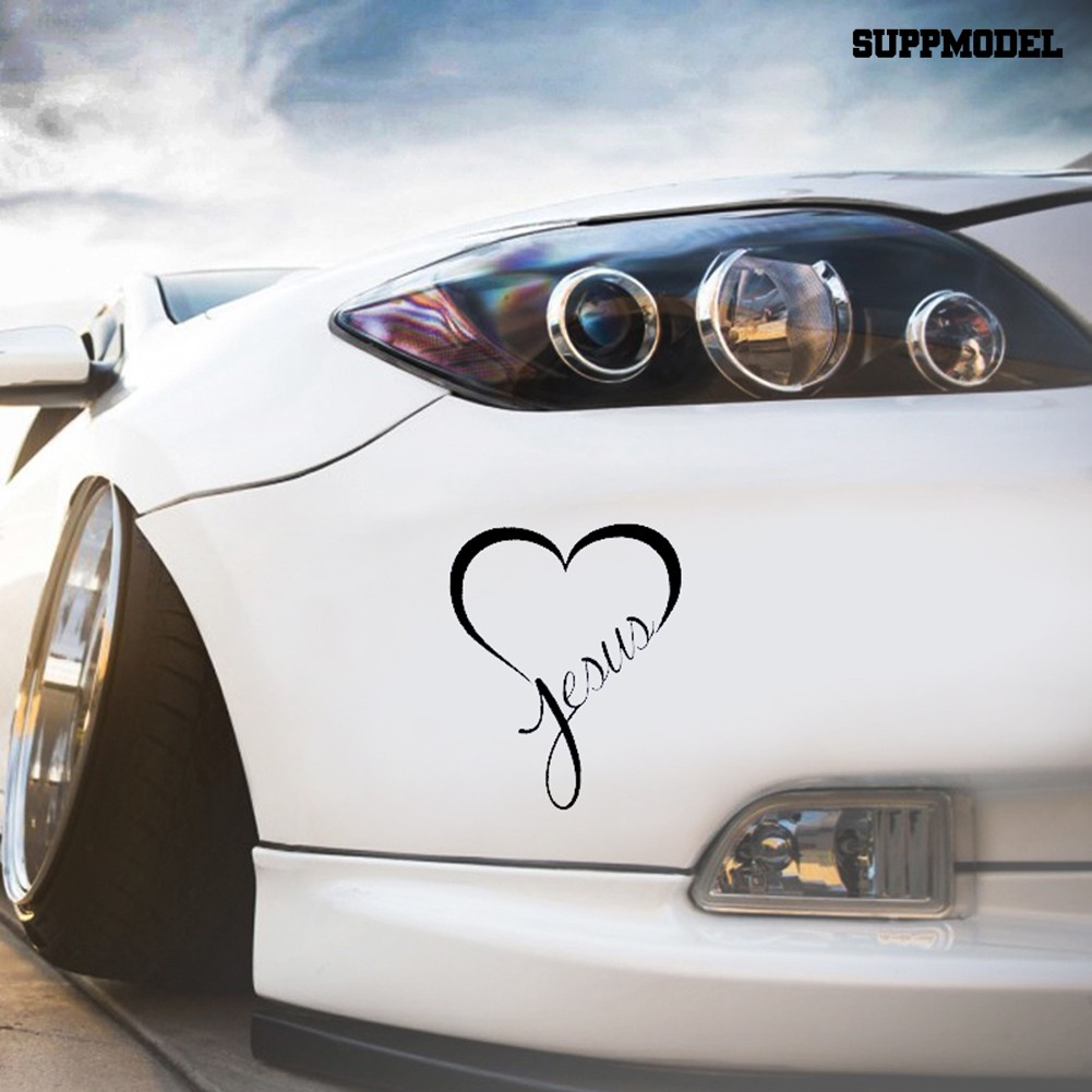 Supmodel Jesue Heart Reflective Car Trunk Body Bumper Window Decorative Decals Sticker