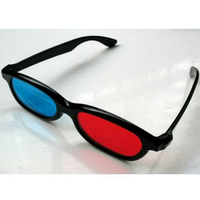 3D Glasses Plastic Frame Kacamata 3D - H3 Merah Biru Film 4D Movie HD