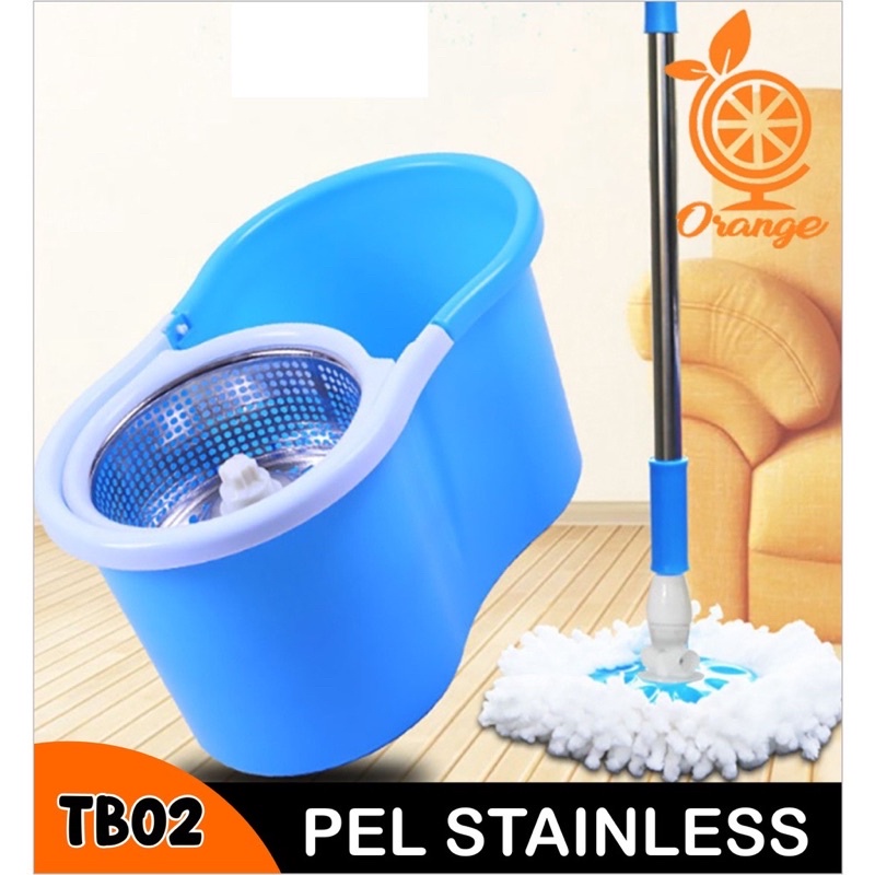 SPIN MOP STAINLESS - PEL PRAKTIS SKY MOP STAINLESS ALAT PEL PUTAR