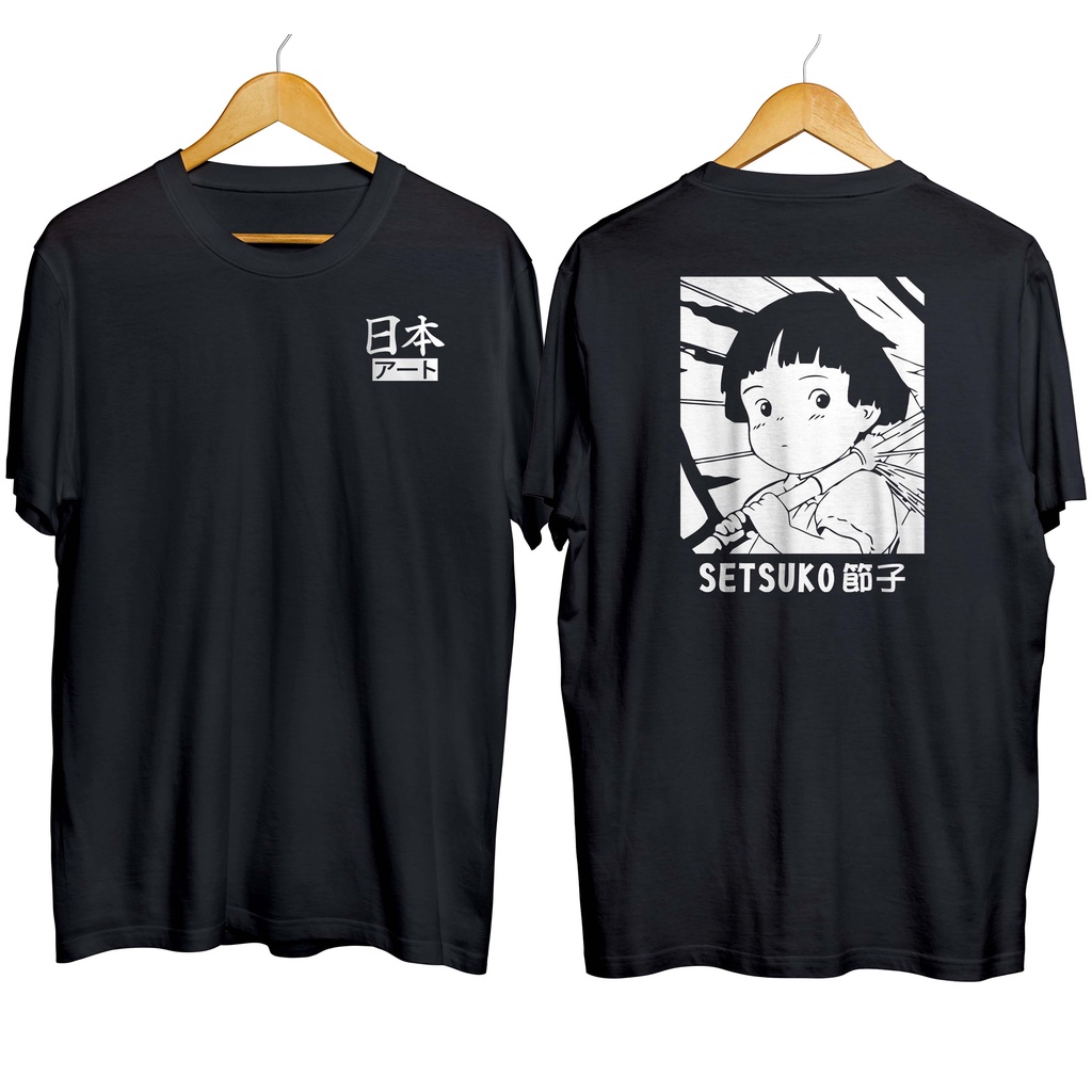 Kaos distro anime SETSUKO YOKOKAWA Grave of The Fireflies - GHIBLI STUDIO 100% cotton combed 30s