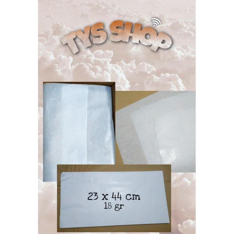 KERTAS TISU PACKAGING UNTUK PACKAGING HIJAB BAJU DAN LAIN LAIN KERTAS PREMIUM 18GSM LEBIH TEBAL